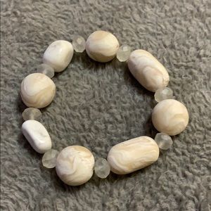 White wood and stone bracelet